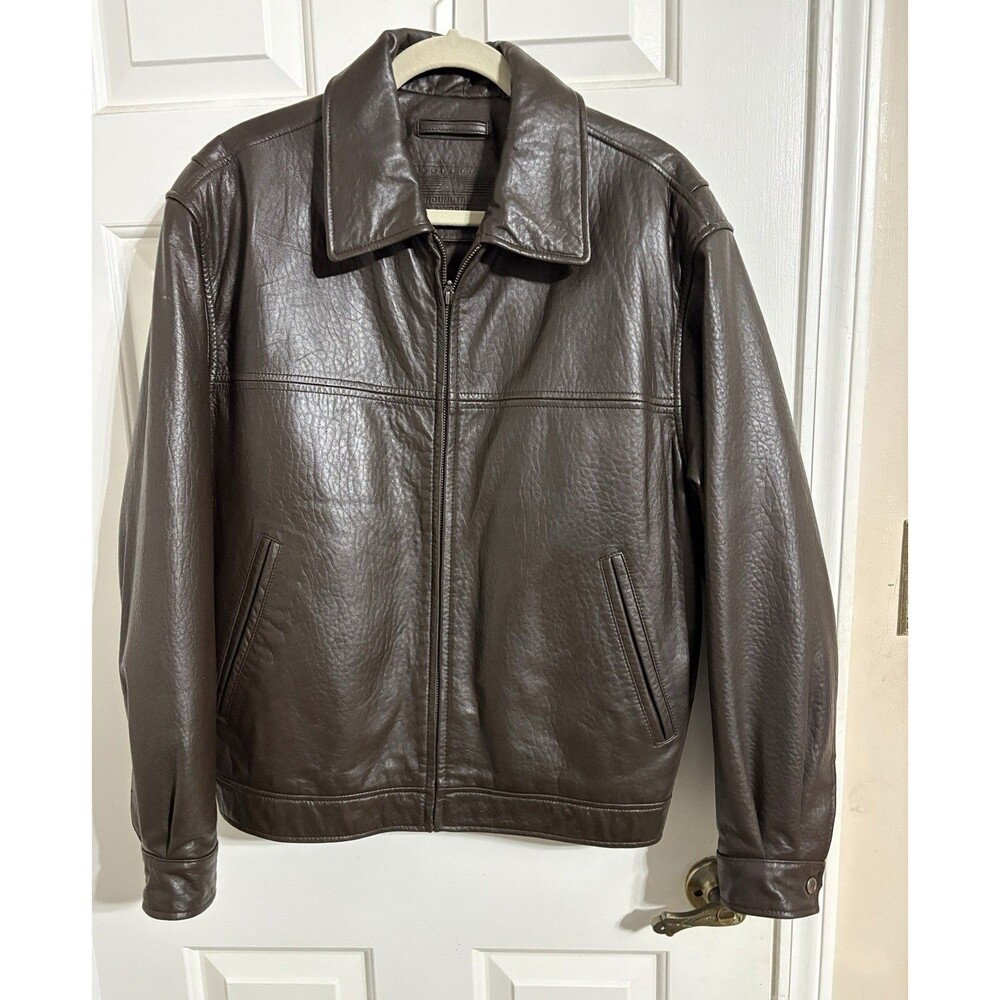 Men's Roundtree and York Genuine Lambskin Leather Jacket Size Medium